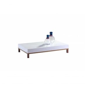 Mesa De Centro Com Vidro 1,20m - Minimal - Sheldon Móveis