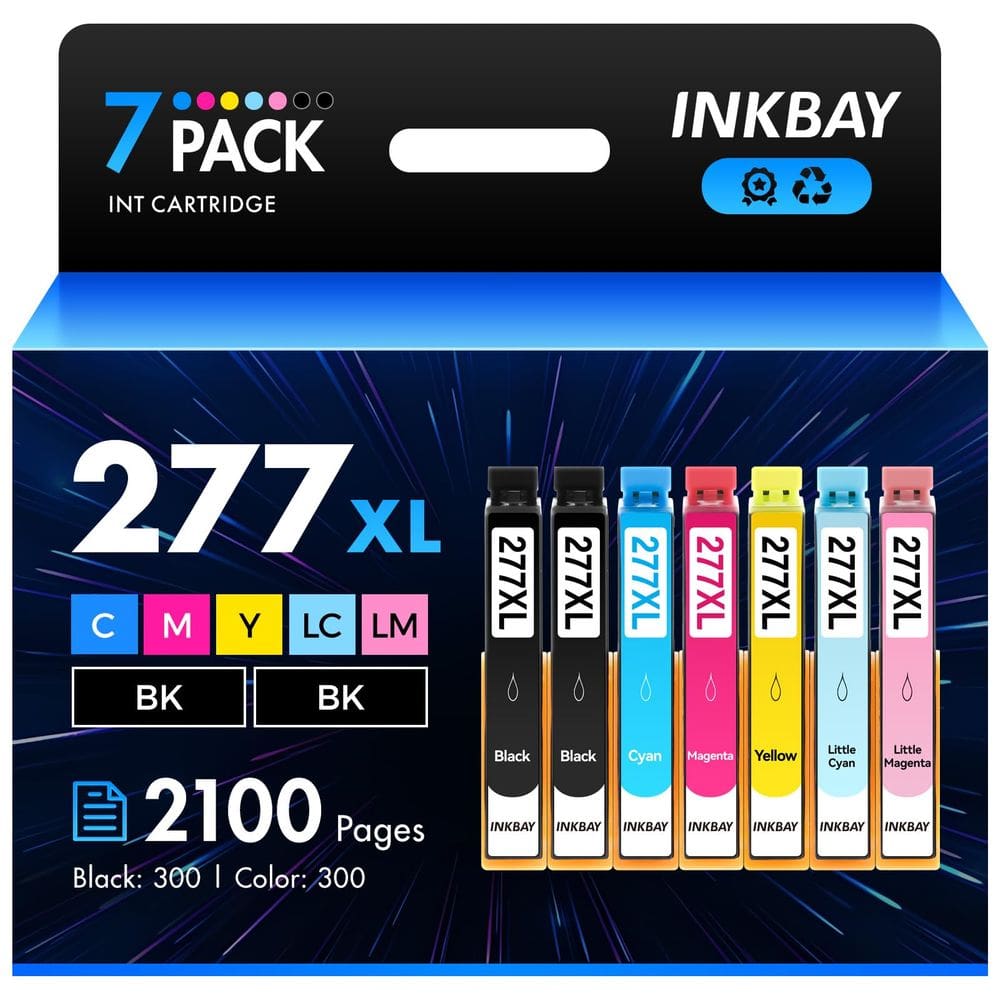 Cartucho de tinta INKBAY 277XL de alto rendimento, pacote com 7 unidades para impressora XP