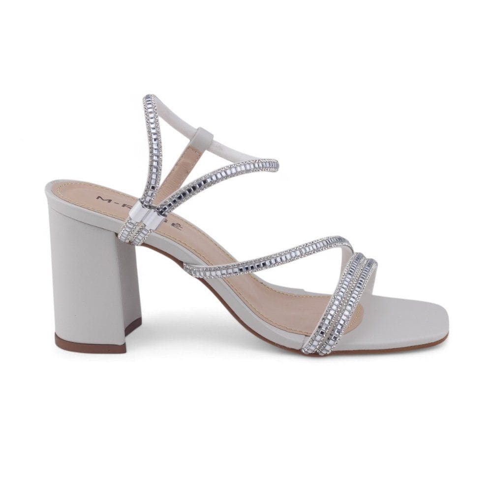 Sandália Feminina M. Rose 197-02 Salto Bloco Brilho