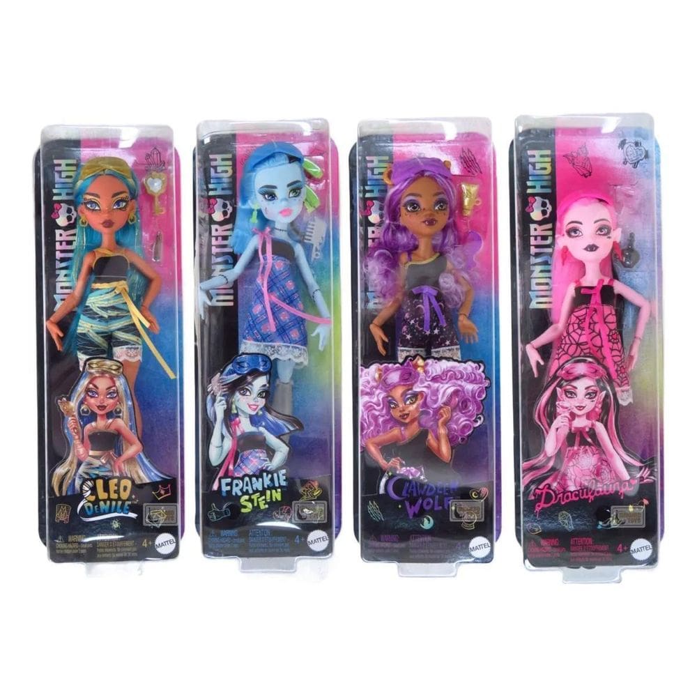 Kit Com 4 Bonecas Monster High Pijamas Monstruosos - Jgm42