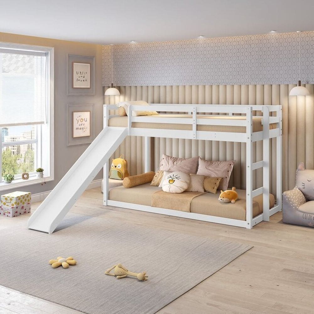 Conjunto Beliche Extensível Infantil e Escorregador Family Casatema Branco