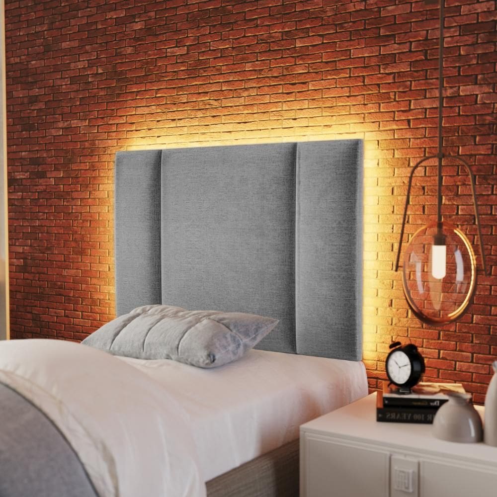 Cabeceira Solteiro Estofada com LED