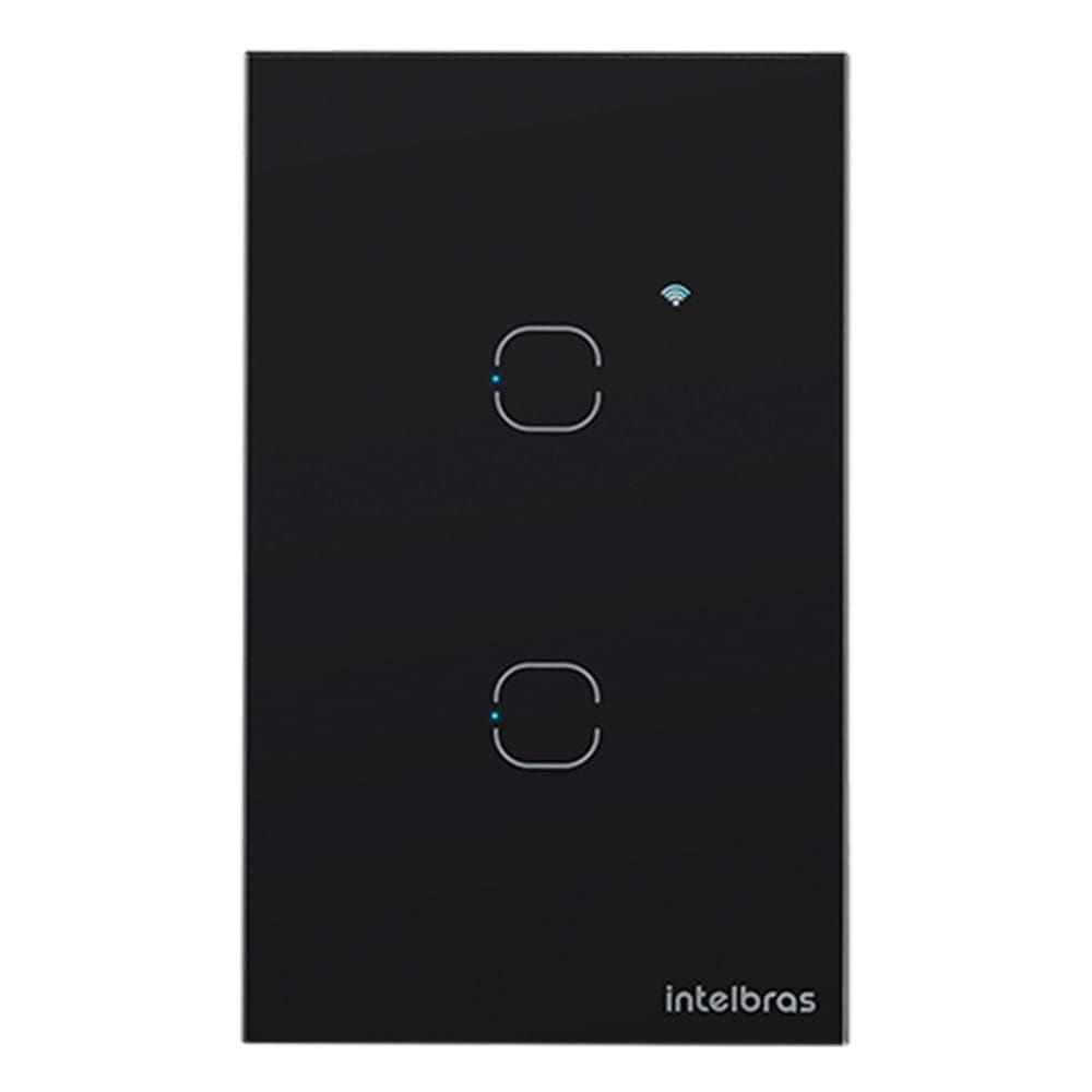 Interruptor Smart Touch Wi-Fi Izy com 2 Teclas Preto - Intelbras - EWS 1002