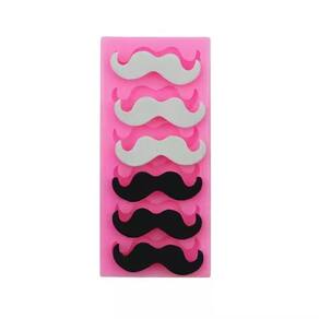 Molde Silicone Bigode Barba Fondant Biscuit Biscoito Bolo