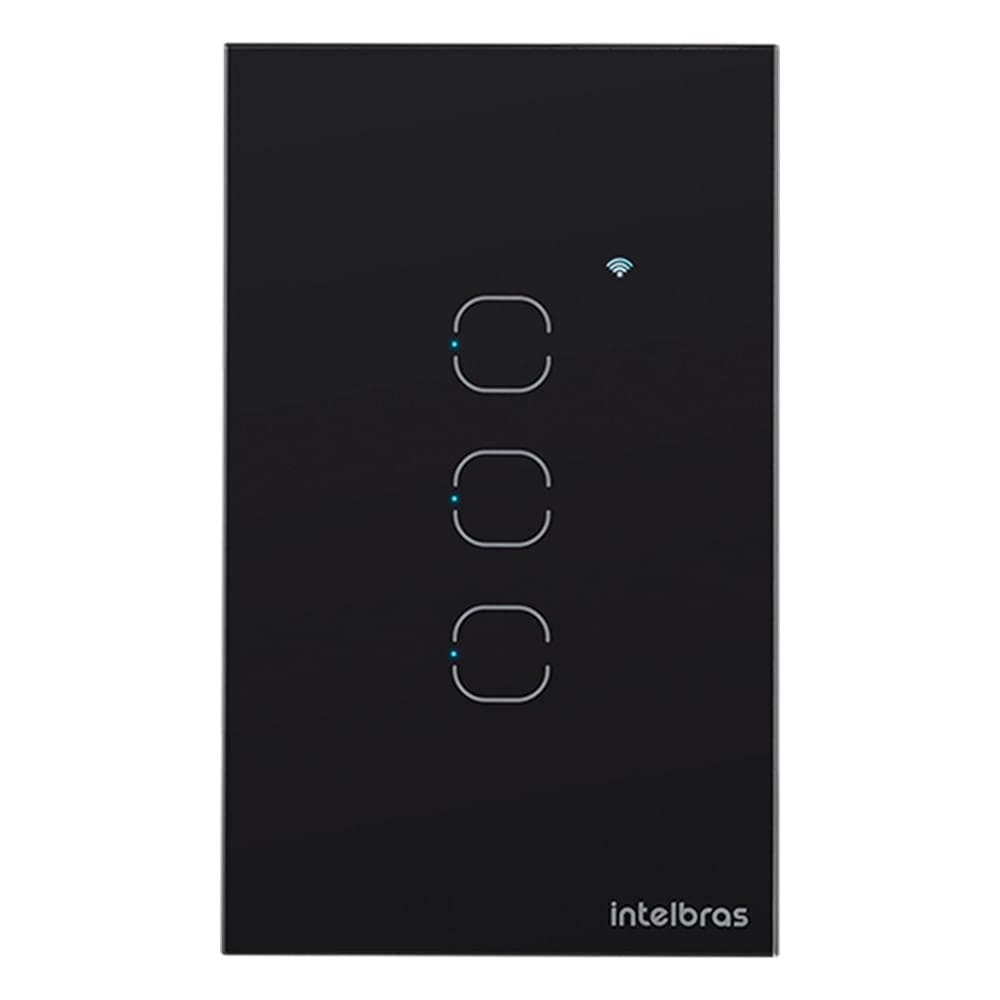 Interruptor Smart Touch Wi-Fi Izy com 3 Teclas Preto - Intelbras - EWS 1003