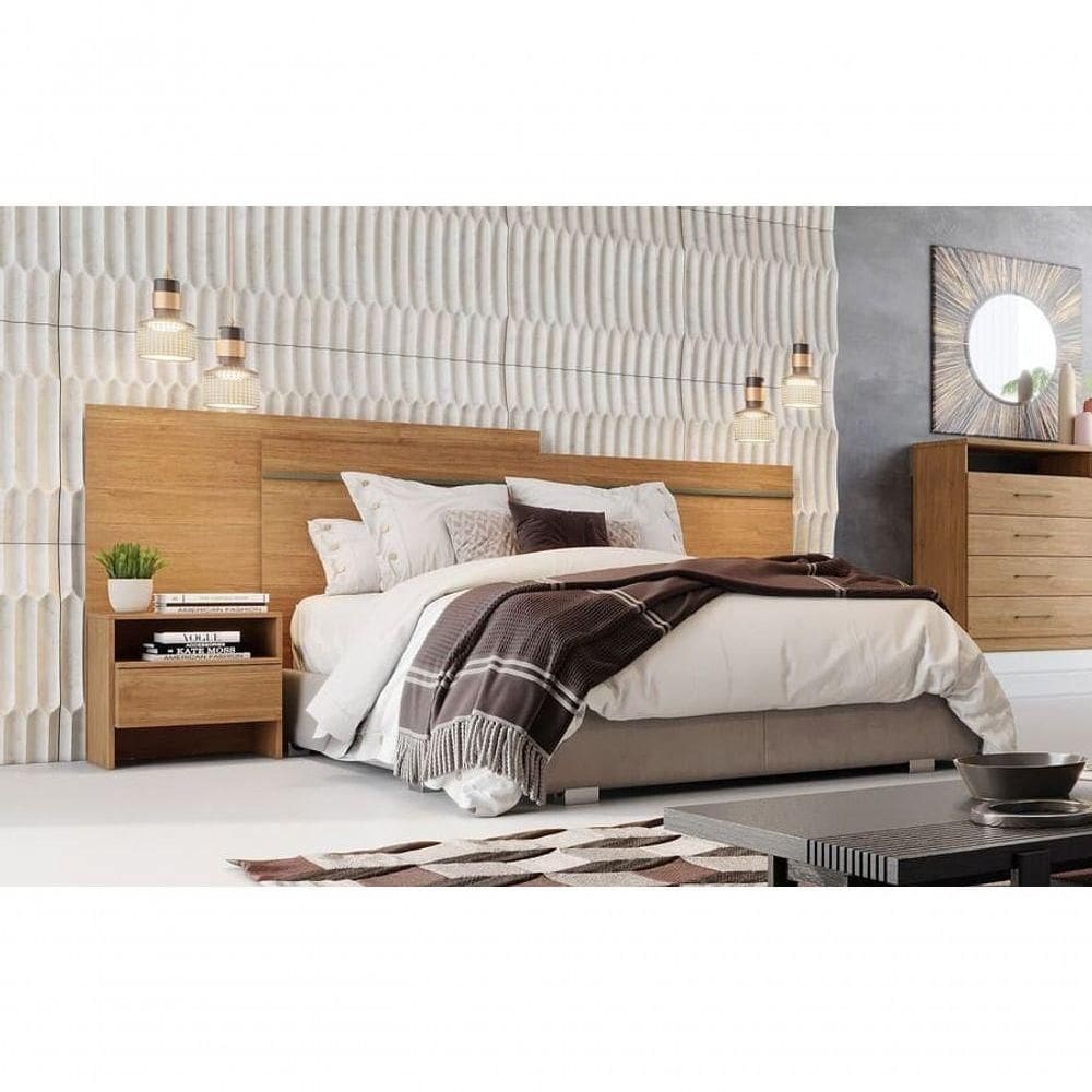 Cabeceira Para Cama Box Casal Com 2 Mesas De Cabeceira - Volga-cumaru - Móveis Novo Horizonte