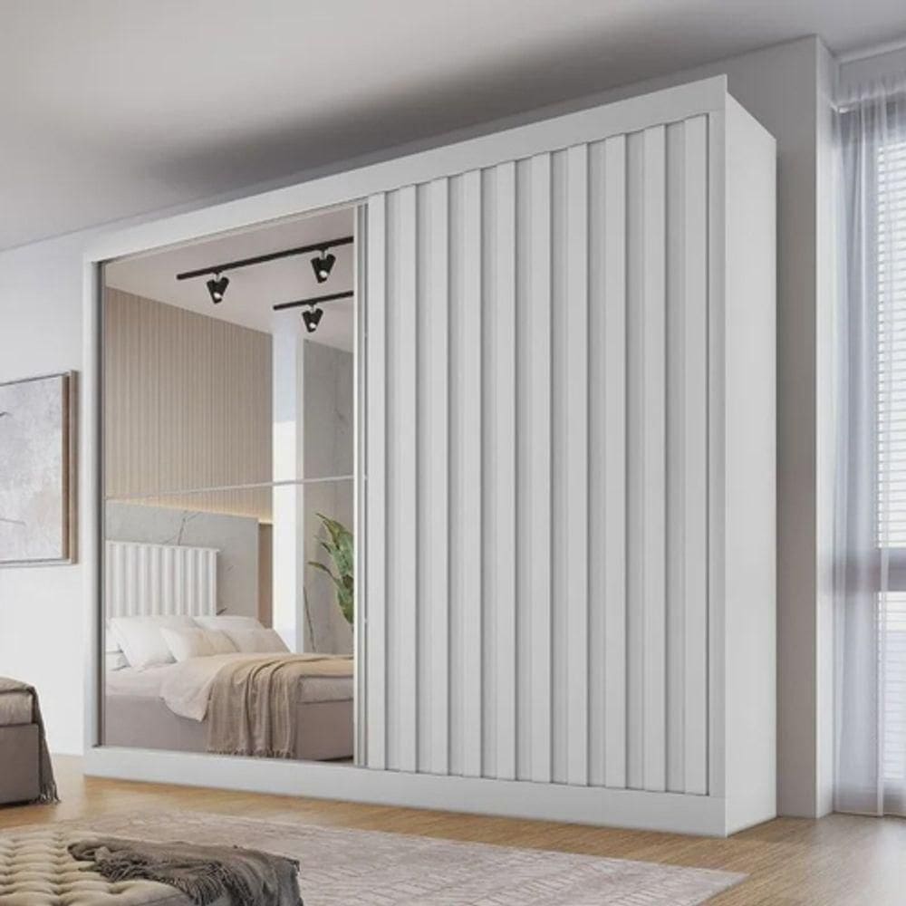 Guarda Roupa Casal 100% Mdf Com Espelho 2 Portas 4 Gavetas Atlanta Made Marcs