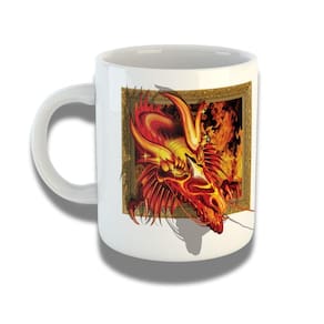 Caneca De Porcelana 325ml Com Design 3d Exclusivo Dragão