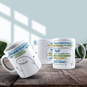 Caneca De Porcelana 325ml Flork Profissões Masculino Designer Gráfico