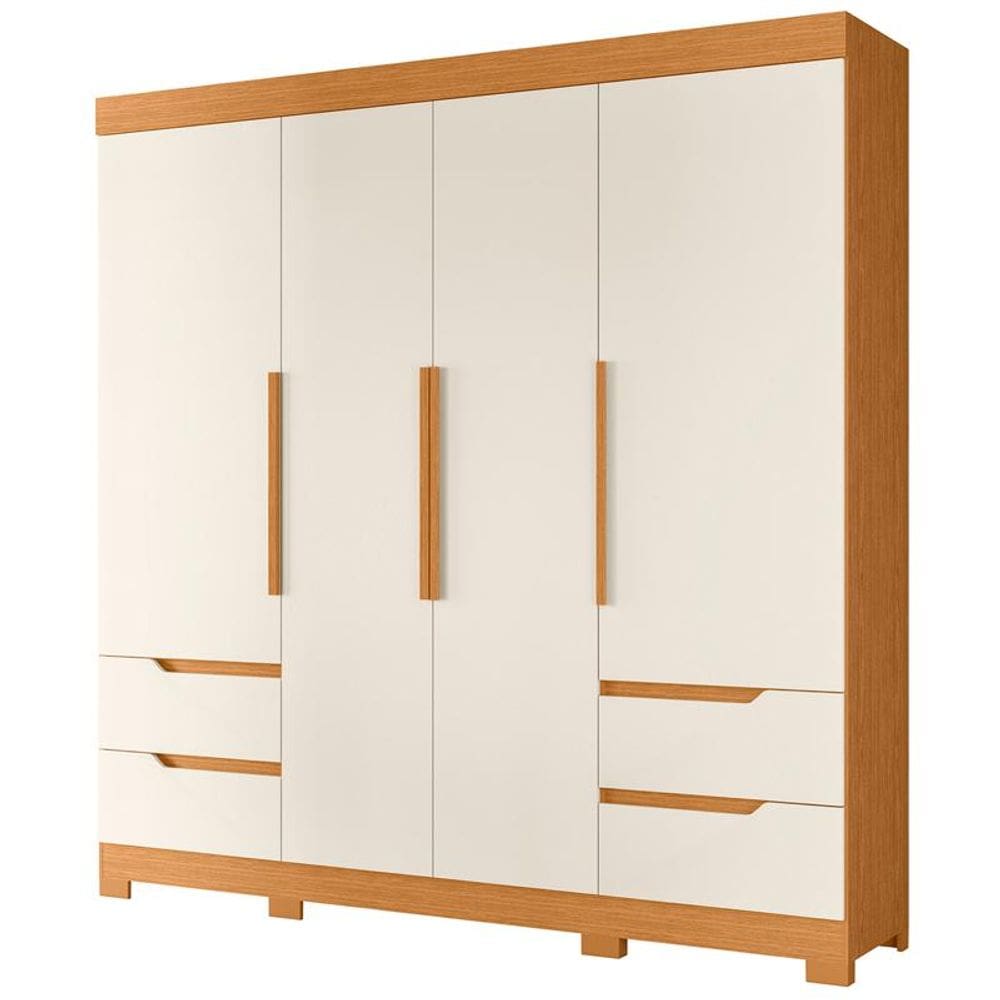 Guarda Roupa Vivacce 4 Portas Cinamomo/Off White - ABZ
