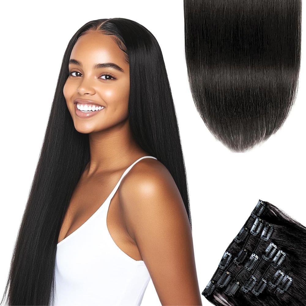 Grampo de cabelo em extensões SIYUSI Straight Brazilian Remy Hair