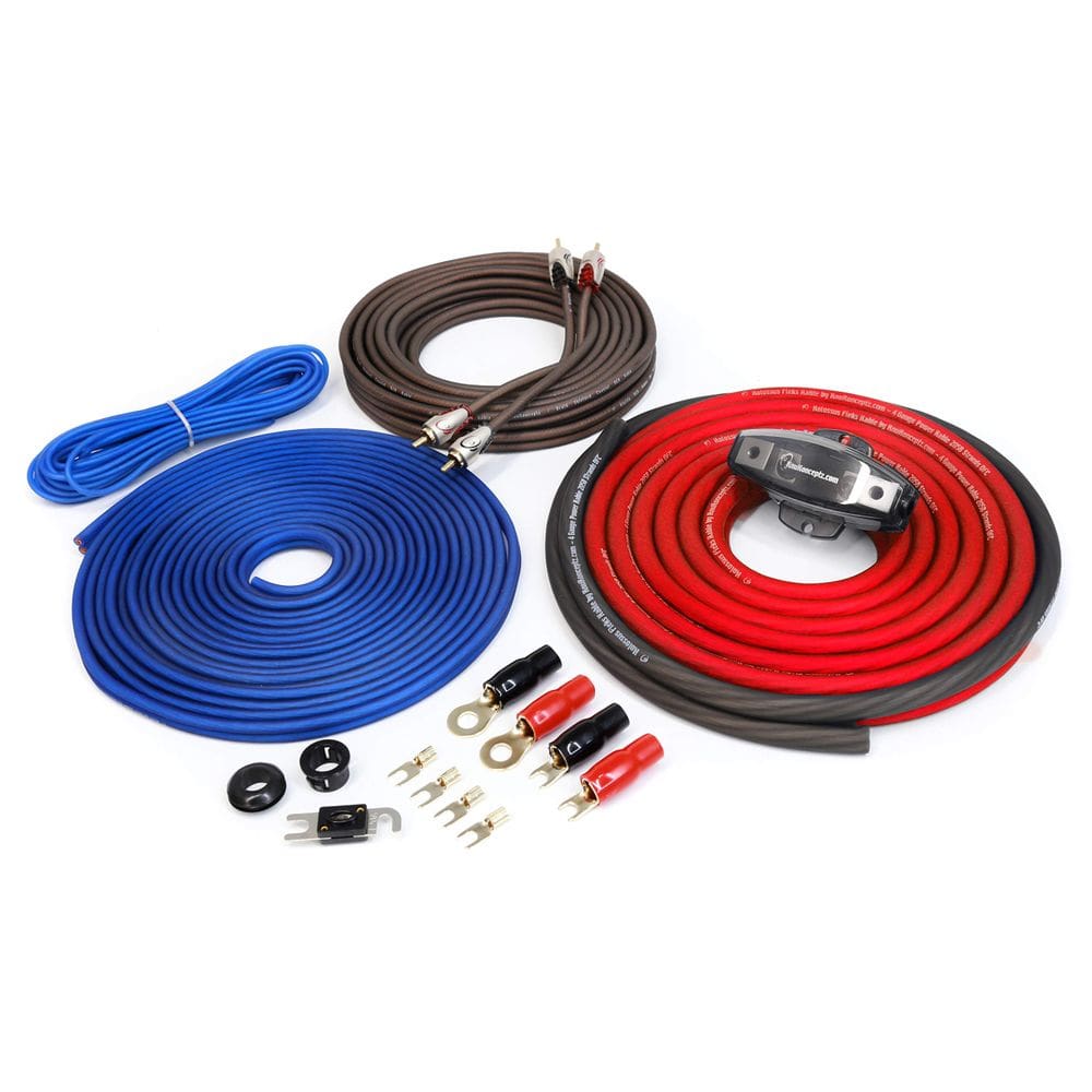 Kit de instalação de amplificador KnuKonceptz Kolossus 4 Gauge OFC
