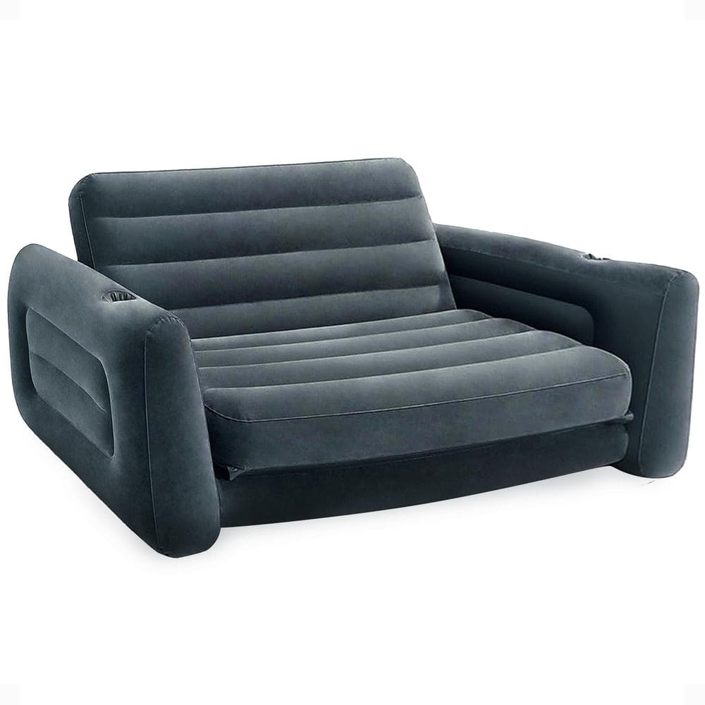 Sofá dobrável inflável Intex Velvety Surface com porta-copos
