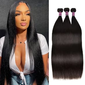 Pacotes de cabelo Meitiya 12A Brazilian Straight 45 50 55cm x3