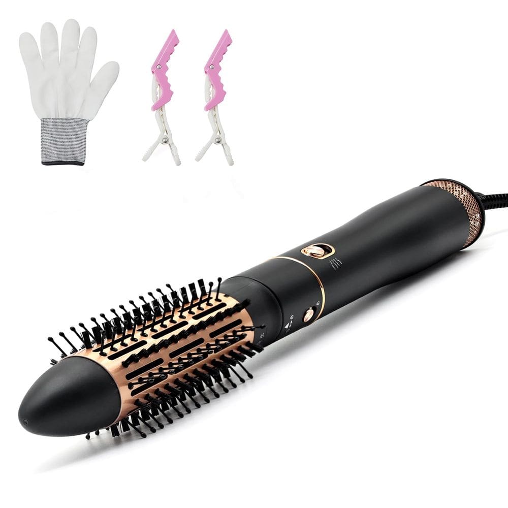 Escova de secador de cabelo USBelff, barril de cerâmica de 1,6 cm, dourado