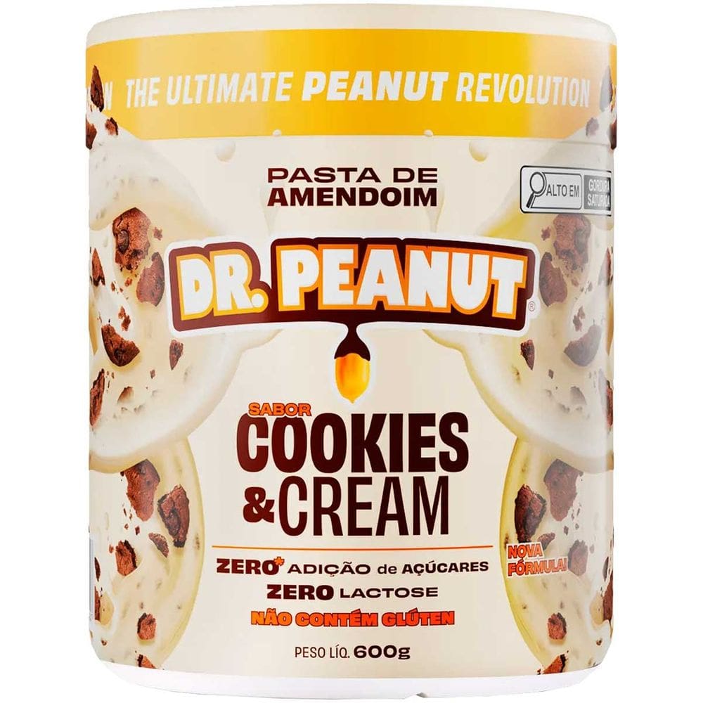 Pasta de Amendoim Dr Peanut com Whey 600g Cookies e Cream