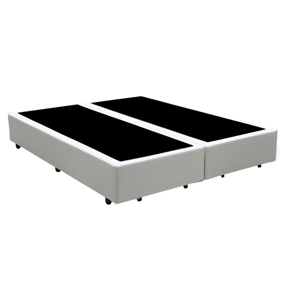 Cama Box Casal Bipartido Branco Sintetico 40x138x188 - Santo Box