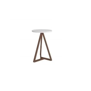 Mesa Lateral Classic Off White Com Amêndoa - Tebarrot Móveis