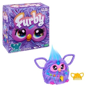 Pelúcia Interativa Furby Roxo Brinquedo Com 5 Modos Ativados Por Voz e Acessórios - Hasbro