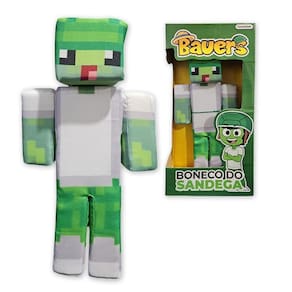 Boneco Minecraft Pelúcia Streamer Youtuber Sandega