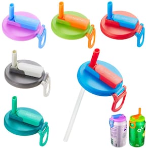 Tampas de lata de refrigerante com canudos, pacote com 6 unidades de silicone reutilizável DIPESI