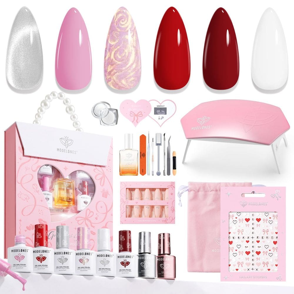 Kit de esmalte em gel modelones U V Light Cat Eye Pearl Pink