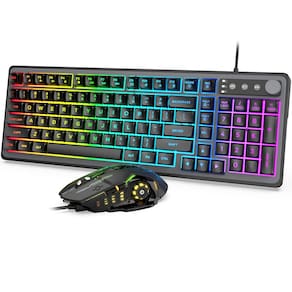 Teclado e mouse Trueque Gaming, iluminação RGB com fio USB