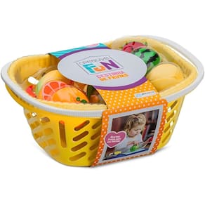Kit Cesta Infantil Frutinhas De Cortar Brinquedo Creative Fun Com 15 Peças - Multikids