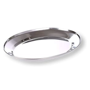 Bandeja Oval 25x18cm Aço Inoxidável Servir Bene Casa