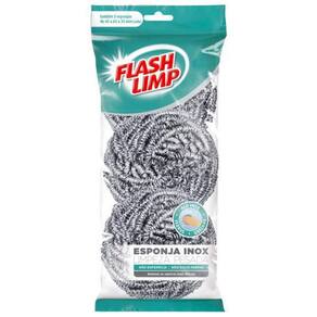 Esponja Inox Limpeza Pesada - Flashlimp 3 Peças
