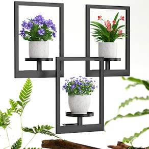 Suporte de plantas de parede Duxeuwe Picture Frame Metal Black 3 peças
