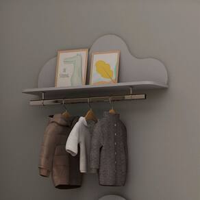 Prateleira Decorativa 80 Cm Nuvem Marrom Claro - Genialflex
