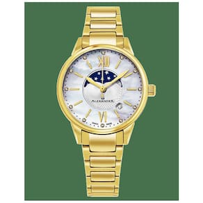 Relógio masculino suíço Vassilis AD204B com pulseira em couro.
