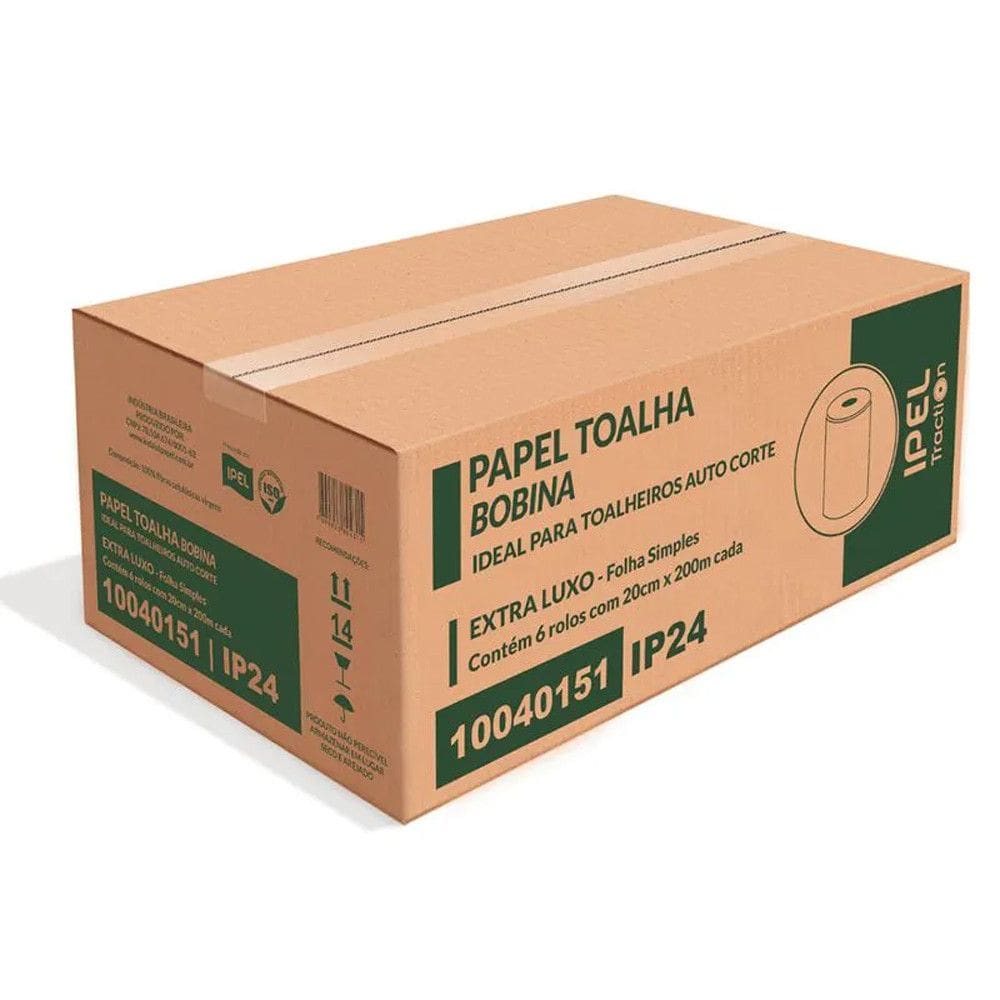 Papel Toalha Traction Bobina Fs 24g 0,20x200m C/6 Rl Ipel