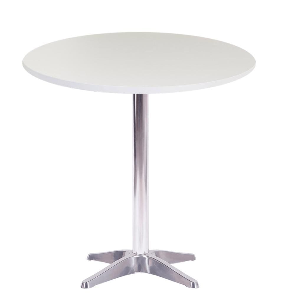 Mesa Delta 76,50 cm (Altura) com Tampo em MDP Redonda 80 cm Branco