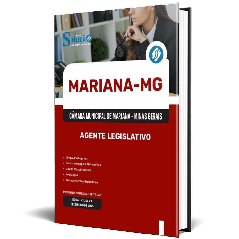 Apostila Câmara De Mariana Mg 2025 - Agente Legislativo