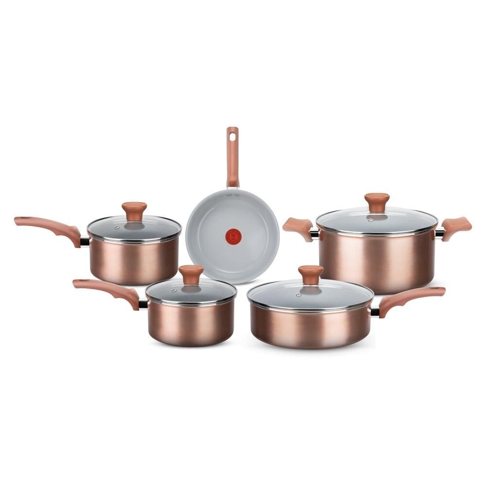 Jogo de Panelas Rochedo Ceramic Rose Gold 5 peças