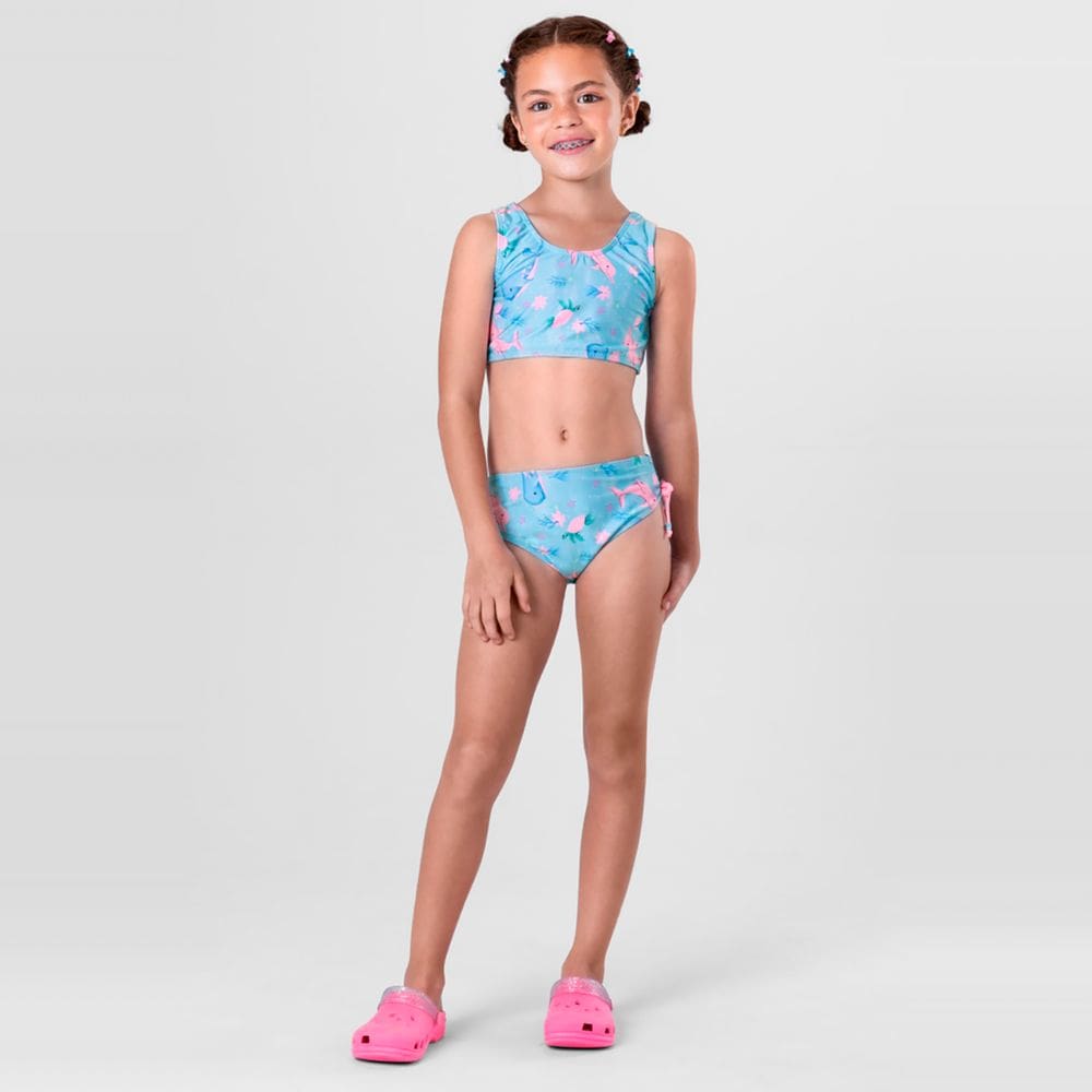 Biquíni em malha UV infantil menina Brandili