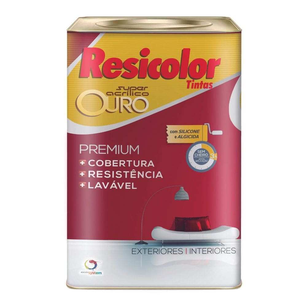 Tinta acrílica ouro areia fosco 18l | resicolor