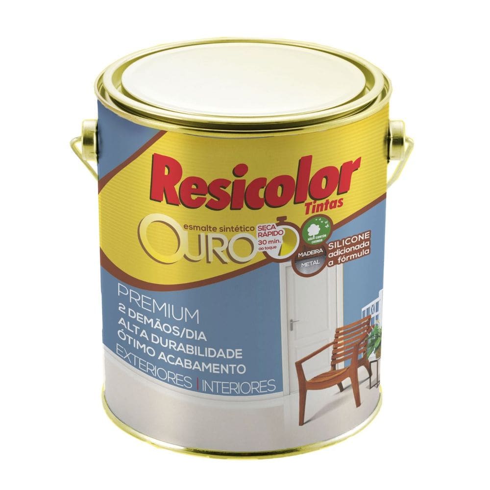 Esmalte sintético ouro premium branco 3,6l | resicolor