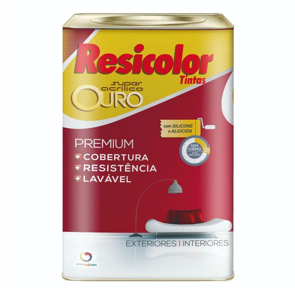 Tinta acrílica ouro branco fosco 18l | resicolor