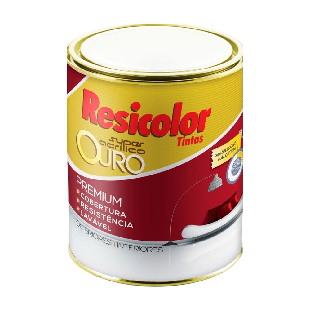 Tinta acrílica base média ouro fosco 810ml | resicolor