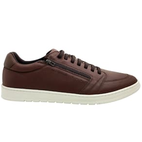 Sapatênis Masculino Casual Dia a Dia Passeio Trabalho em Couro Conforto Tamanho Especial Free Way Jhon02-L