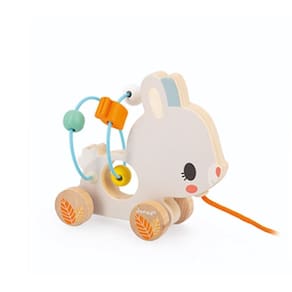 Animal Baby Looping Aramado Coelho Puxador De Madeira Janod