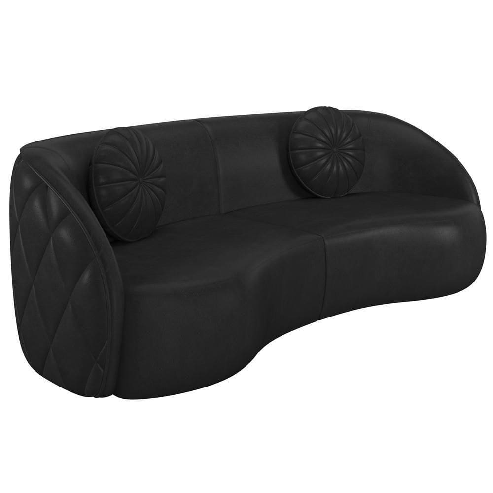 Sofá 3 Lugares Para Sala Living Olimpo 288 Cm M03 Couríssimo Preto Lyam Decor