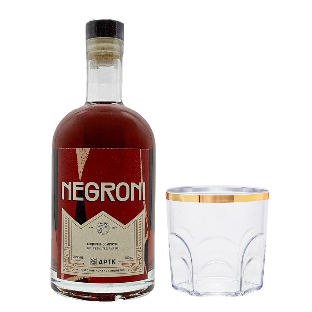 Drink Negroni Classico APTK Spirits 750ml + Copo Baixo