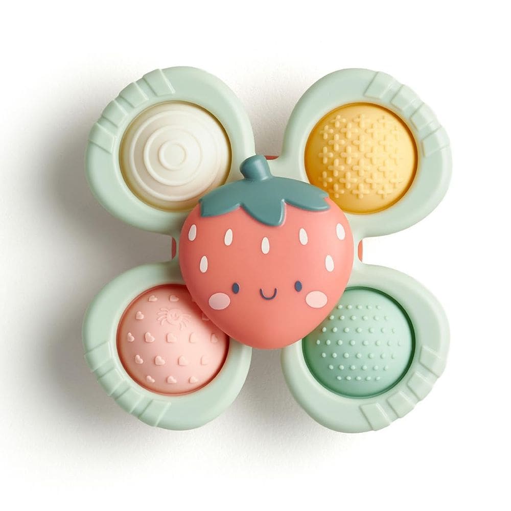 Fidget Toy Itzy Ritzy Pop & Whirl com Sensory Poppers Strawberry