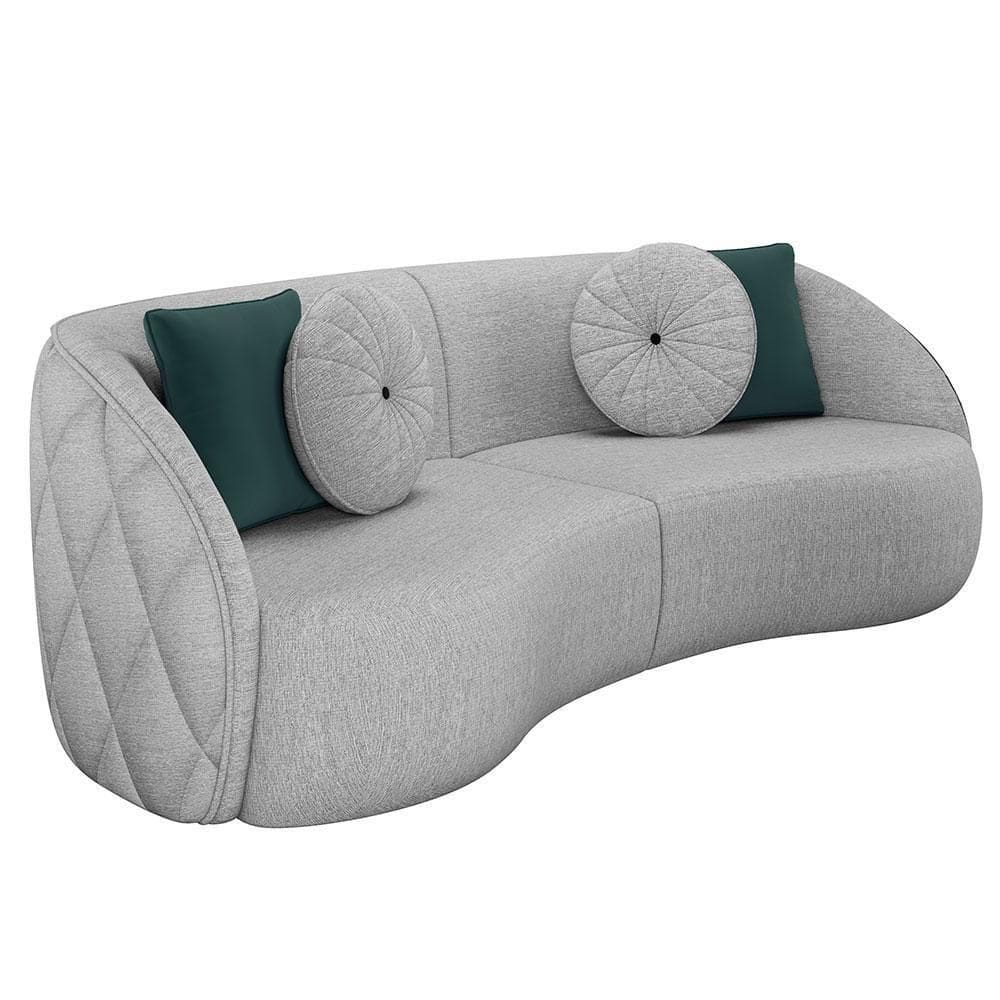 Sofá 3 Lugares Para Sala Living Olimpo 288 Cm M03 Linho Cinza Lyam Decor