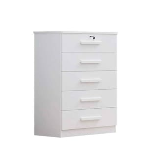 Cômoda Solteiro 5 Gavetas Ipanema 100% Mdf D Doro Móveis Branco