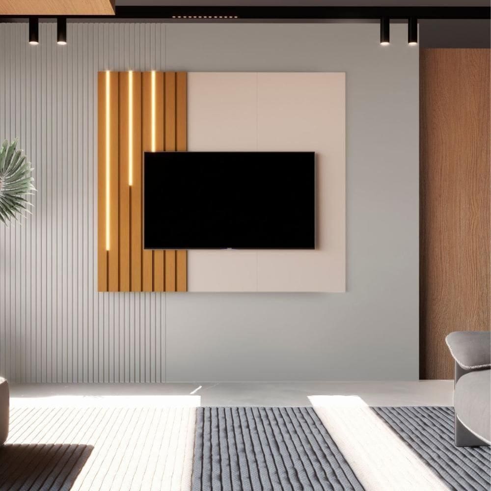 Painel Para Tv 58 Polegadas Pantanal Off White Nature